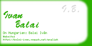 ivan balai business card